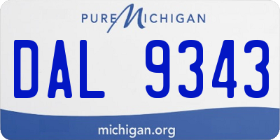 MI license plate DAL9343