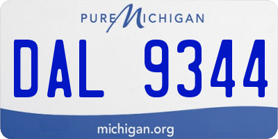 MI license plate DAL9344