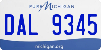 MI license plate DAL9345