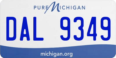 MI license plate DAL9349