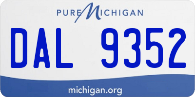 MI license plate DAL9352