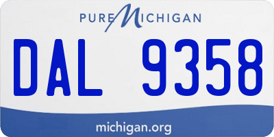 MI license plate DAL9358