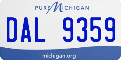 MI license plate DAL9359