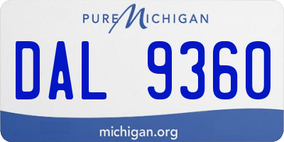 MI license plate DAL9360