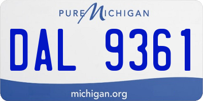 MI license plate DAL9361