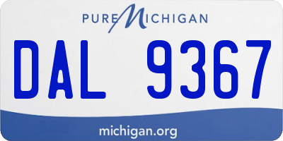 MI license plate DAL9367