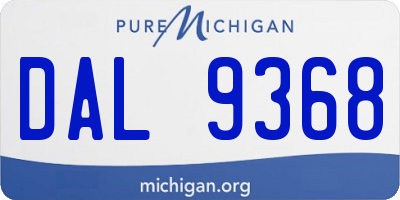 MI license plate DAL9368