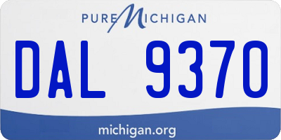 MI license plate DAL9370