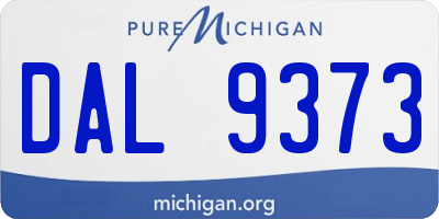 MI license plate DAL9373