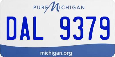 MI license plate DAL9379