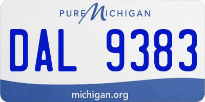 MI license plate DAL9383