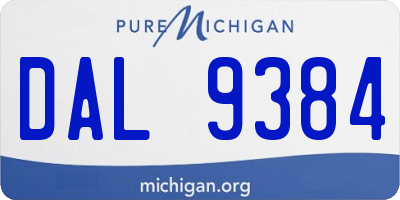 MI license plate DAL9384