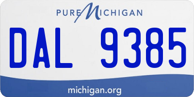 MI license plate DAL9385