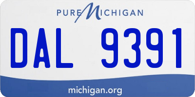 MI license plate DAL9391