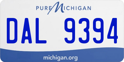 MI license plate DAL9394
