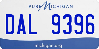 MI license plate DAL9396