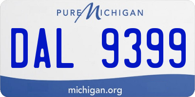 MI license plate DAL9399