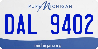 MI license plate DAL9402