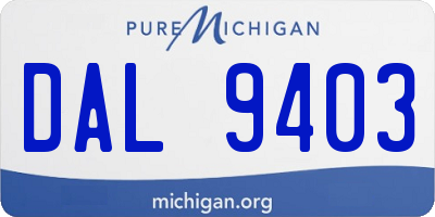 MI license plate DAL9403