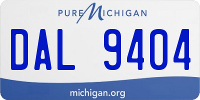 MI license plate DAL9404