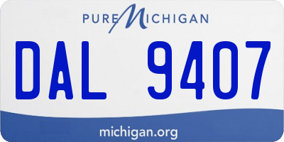 MI license plate DAL9407