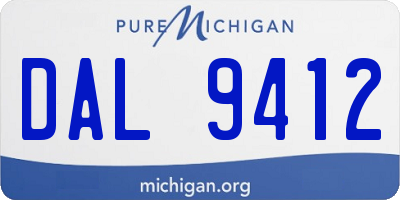 MI license plate DAL9412