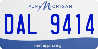 MI license plate DAL9414