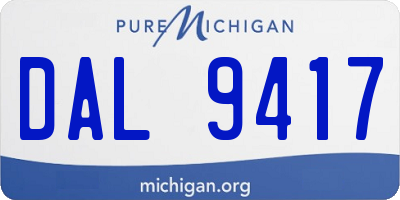 MI license plate DAL9417