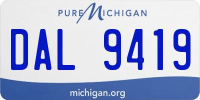 MI license plate DAL9419