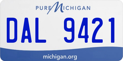 MI license plate DAL9421