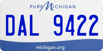 MI license plate DAL9422