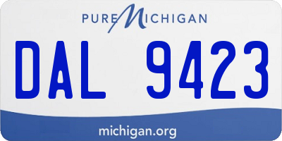 MI license plate DAL9423