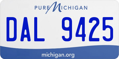 MI license plate DAL9425