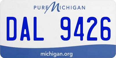 MI license plate DAL9426