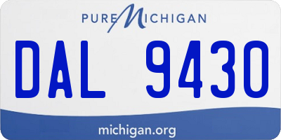 MI license plate DAL9430