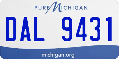 MI license plate DAL9431