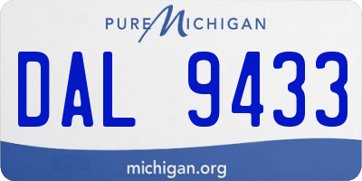 MI license plate DAL9433
