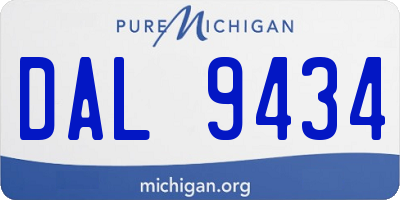 MI license plate DAL9434