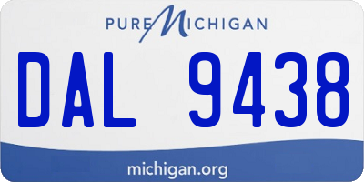 MI license plate DAL9438