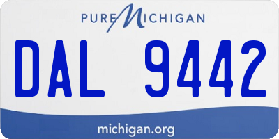 MI license plate DAL9442