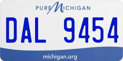 MI license plate DAL9454