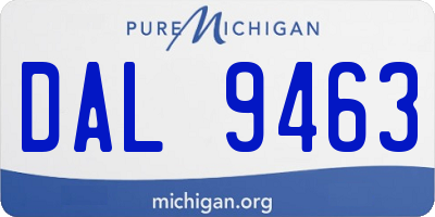 MI license plate DAL9463