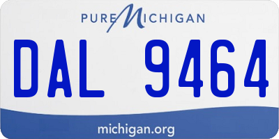 MI license plate DAL9464
