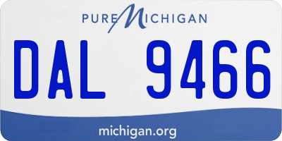 MI license plate DAL9466