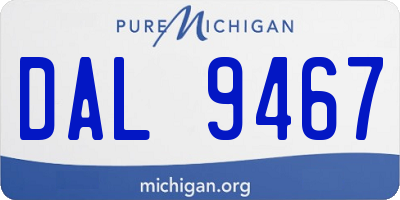 MI license plate DAL9467
