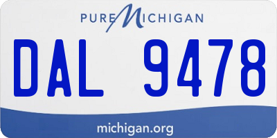 MI license plate DAL9478