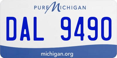 MI license plate DAL9490