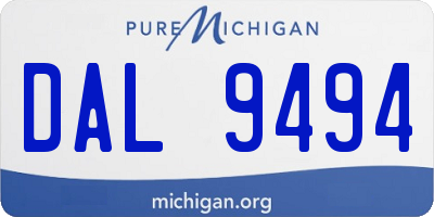 MI license plate DAL9494