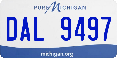 MI license plate DAL9497