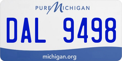 MI license plate DAL9498